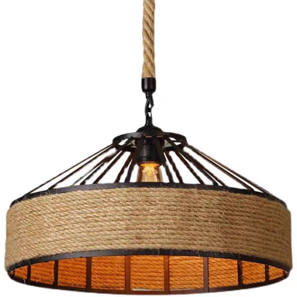 Loftslampe lavet af hamp reb på et originalt jute reb - diameter 30 cm