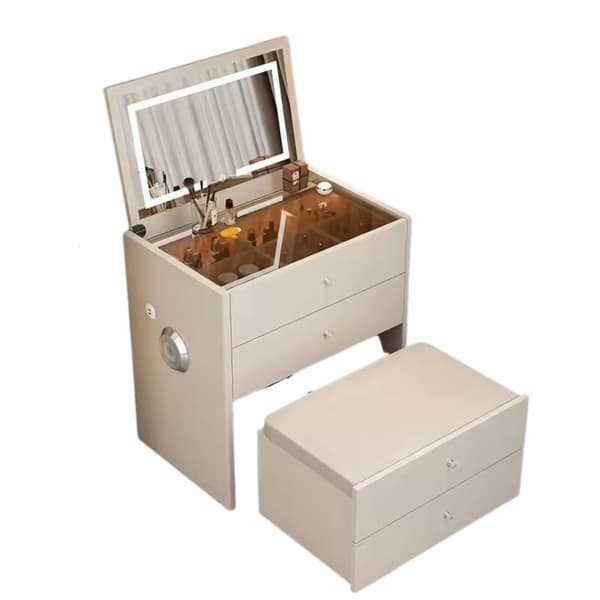 Modernt sminkbord SMART kosmetiskt sängbord 50 cm - vitt