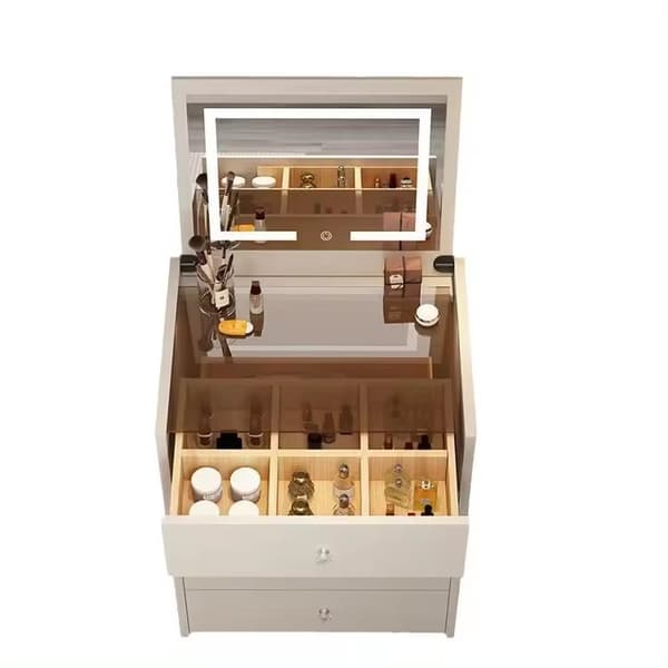 Modernt sminkbord SMART kosmetiskt sängbord 50 cm - vitt