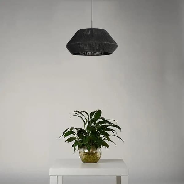 Naturlig rattan hængelampe - 50 cm (sort)