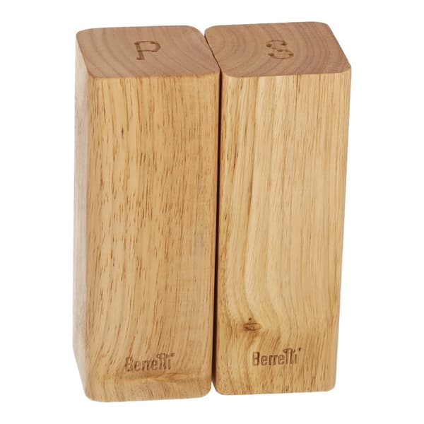 BERRETTI salt och peppar shaker gummiträ 5,5x5,5x15 cm