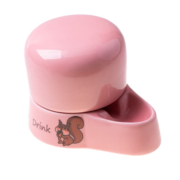 Keramisk vandbeholder til dyr 230 ml - pink