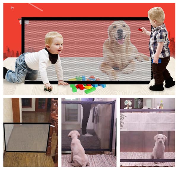 Säkerhetsgrind för hund/kattdörr (bredd 183 x höjd 75cm)