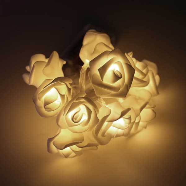 LED guirlande / dekorative lys i form af roser - varm farve