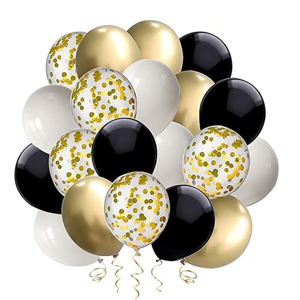 Sæt med guld og sorte balloner, 50 stk.