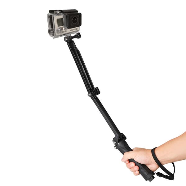 Bøjeligt Monopod-stativ til GoPro 3-vejs sportskamera - sort