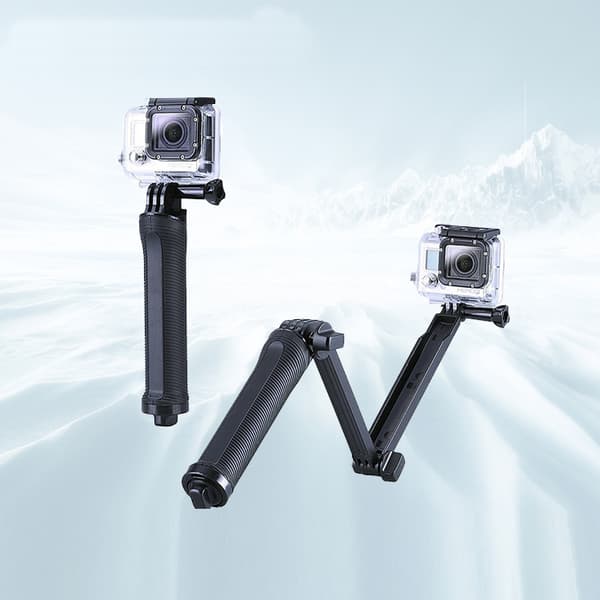 Bøjeligt Monopod-stativ til GoPro 3-vejs sportskamera - sort
