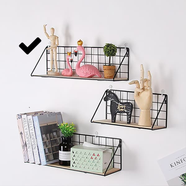 Vägghylla i LOFT-stil, skandinavisk, 45 x 12 cm - svart