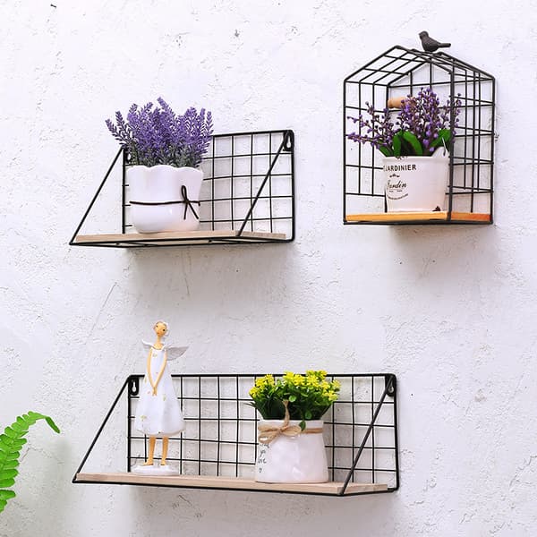 LOFT-tyylinen metallinen seinähylly 45 x 13,5 cm - musta