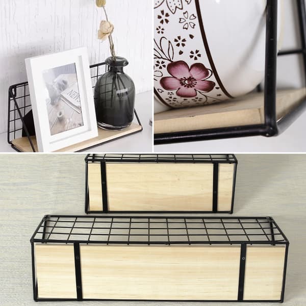 LOFT-tyylinen metallinen seinähylly 45 x 13,5 cm - musta