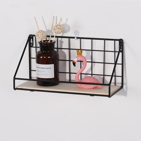 Vägghylla med skena, LOFT-stil 29,5 cm - svart
