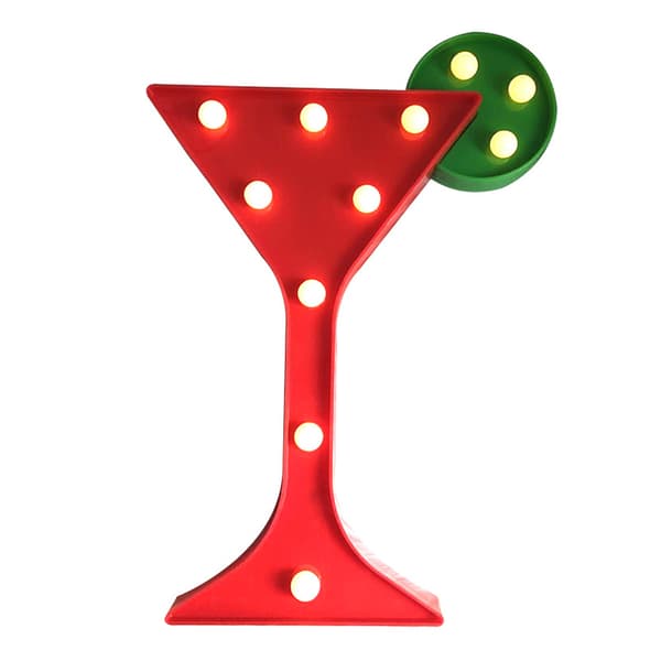 Dekorativ LED-lampe - et glas vin