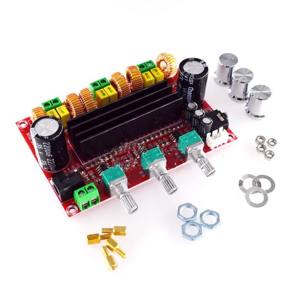 Effektforstærker 2.1 2x80W +100W (WOOFER) TPA3116D, 12V-24V TPA3116D2, Arduino