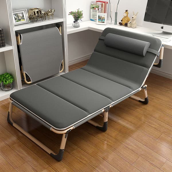 BUSINESS foldbar campingseng, PREMIUM kano 75 cm - mørkegrå