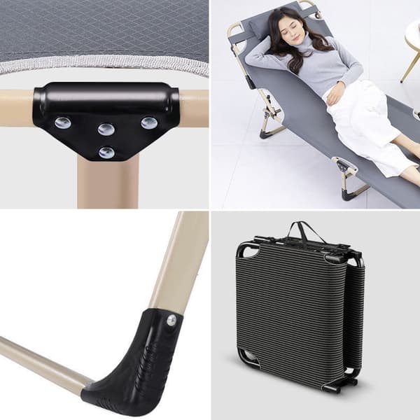 BUSINESS hopfällbar campingsäng, kanot PREMIUM 75 cm - grå färg 3