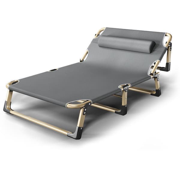 BUSINESS hopfällbar campingsäng, kanot PREMIUM 75 cm - grå färg 3