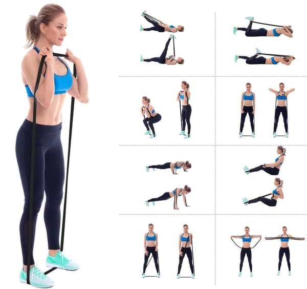 Power band Fitness tape/elastikbånd - blå 57-77 kg