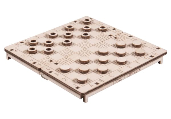 Trä 3D-pussel - Schack och dam 2-i-1-spel av trä