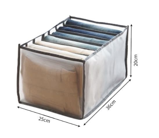 Garderobeholder med 7 rum til jeans - hvid