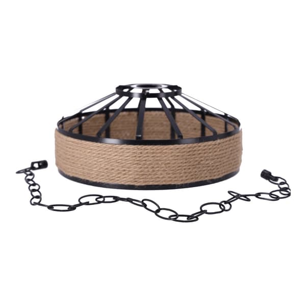 Taklampa gjord av hamparep på en kedja - diameter 50 cm