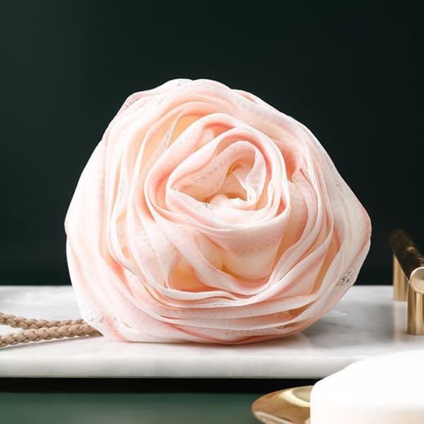 Skive, badesvamp i form af en rose - pink