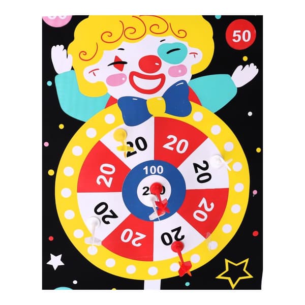 Magnetisk darttavla, dubbelsidig med clowndart