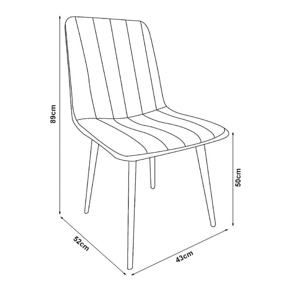 Stol Elsern set om 4 svart [en.casa]