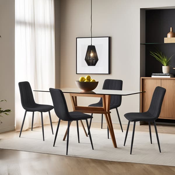 Stol Elsern set om 4 svart [en.casa]