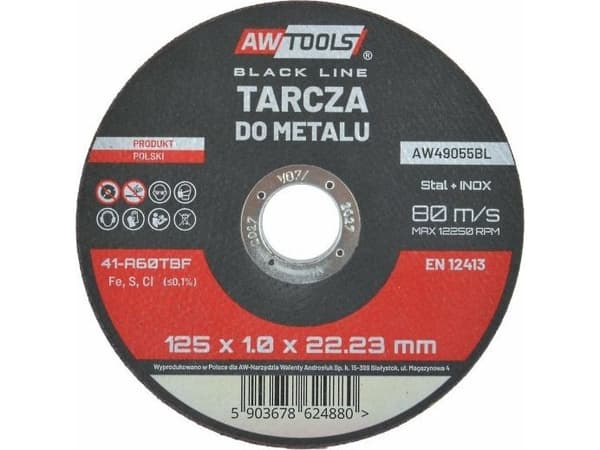 AWTools AW TARCZA DO METALU 125*1,0mm BLACK LINE