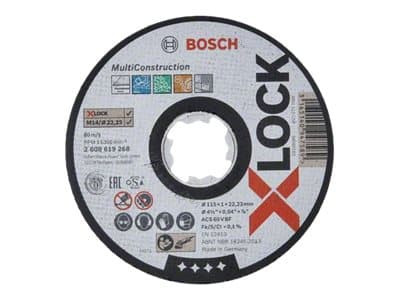 Bosch X-LOCK MULTI CONSTRUCTION, levyleikkuri, Putki, Kevytbetoni, Terästä, Profiili, Kivi, Kirjometalli, Bosch, 2,22 cm, 11,5 cm, Musta, Valkoinen