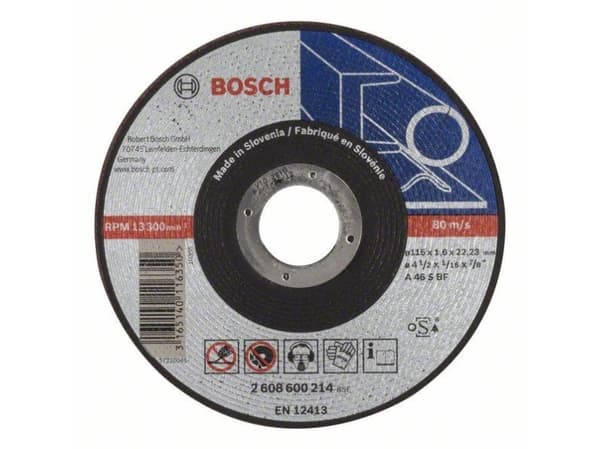 Bosch 2 608 600 214, 11,5 cm, Musta, 1,6 mm, 1 kpl