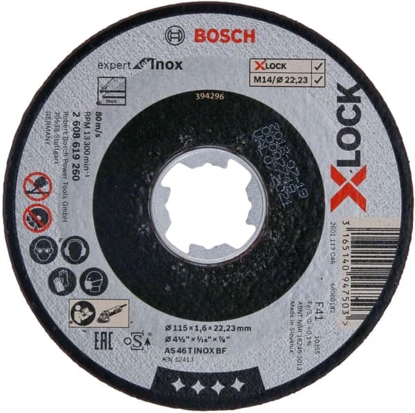 Bosch Expert for INOX AS 46 T INOX BF - Skjæreplate - for rustfritt stål - 115 mm - X-LOCK