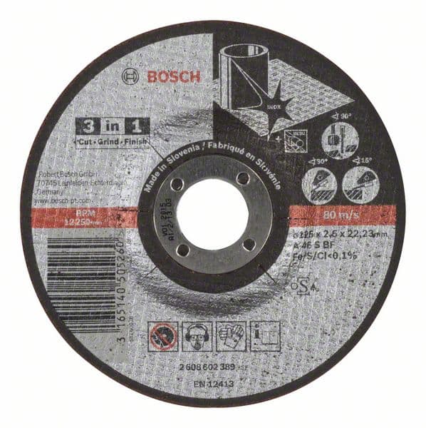 Bosch 3-in-1 A 46 S BF - Skärskiva - för metall, rostfritt stål - 125 mm