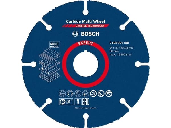 Bosch Expert Carbide Multi Wheel - Skjæreplate - for plast, tre med spiker, løvtre, drywall boards - 115 mm