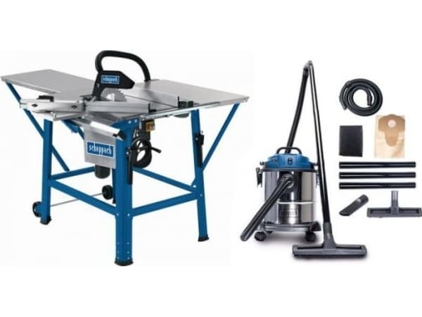 Elverktygssats Scheppach bordssåg TS310 230V 2,2KW + stoftavskiljare NTS20