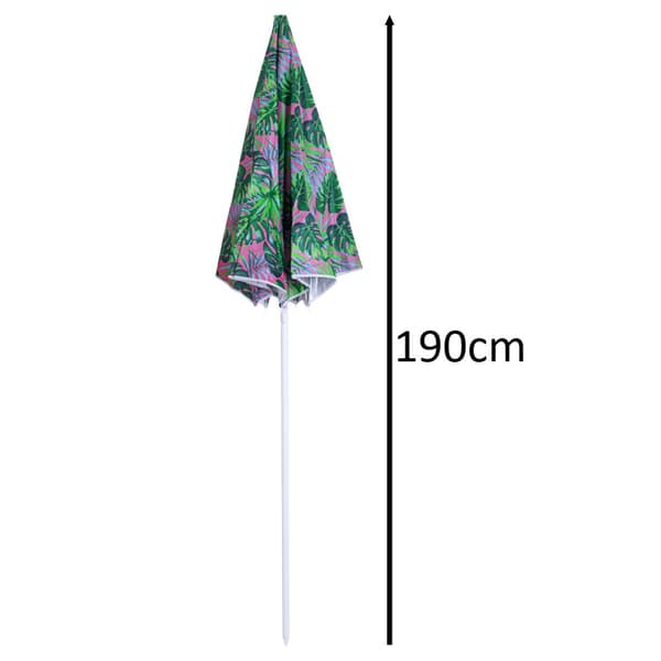 Puutarha aurinkovarjo, säädettävä, 150 cm, katkenneilla lehdillä