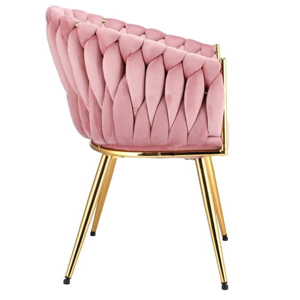 MOLTO stol, pink, guld ben