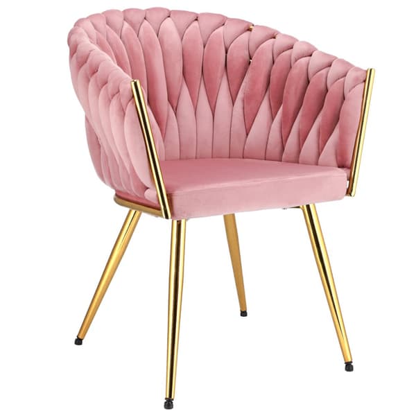 MOLTO stol, pink, guld ben