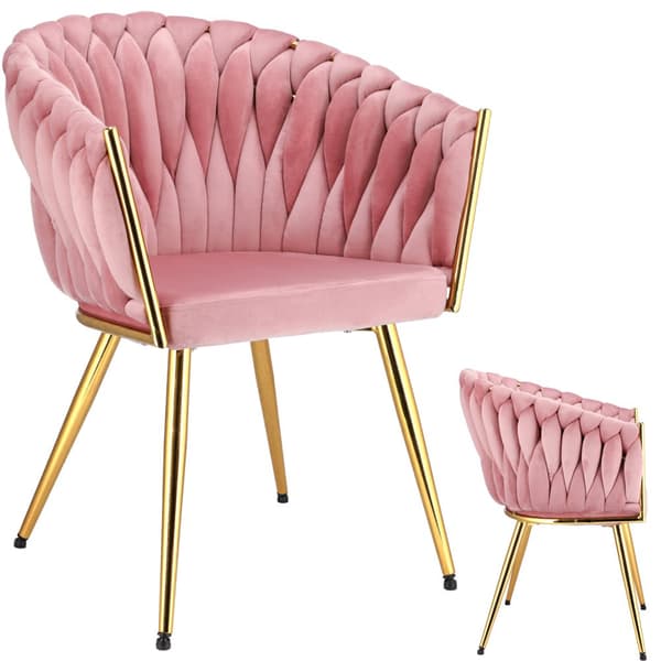 MOLTO stol, pink, guld ben