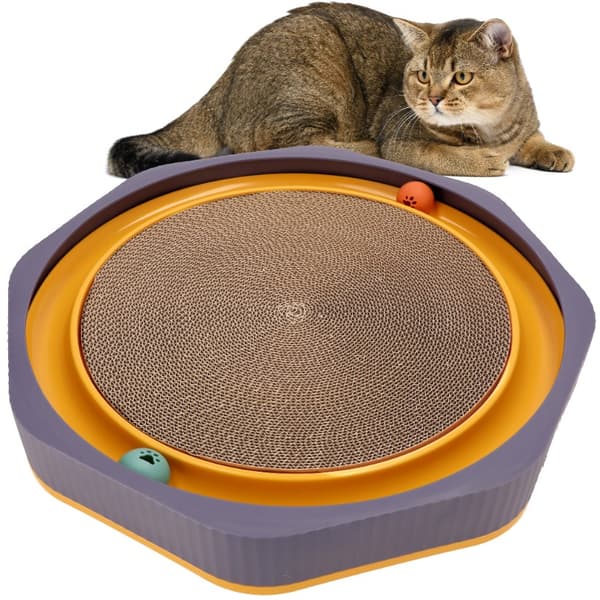 CAT CATCHATCHING PAD, CATNIP-leksak, rund för att skrapa LEKSAK