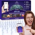 Miniatyrbillede 1 af 7: Helårs LED-gardin styret af APP, lys dekoration 200 guirlande