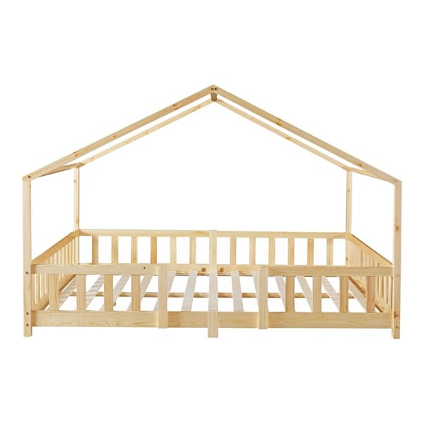 Juniorsäng Treviolo hussäng med sängskydd 200x120cm furu [en.casa]