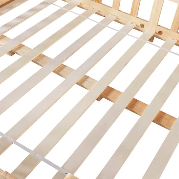 Juniorsäng Treviolo hussäng med sängskydd 200x120cm furu [en.casa]