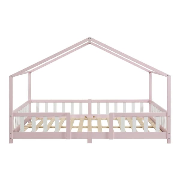Hussäng Treviolo med sängskydd 200x140cm furu rosa [en.casa]