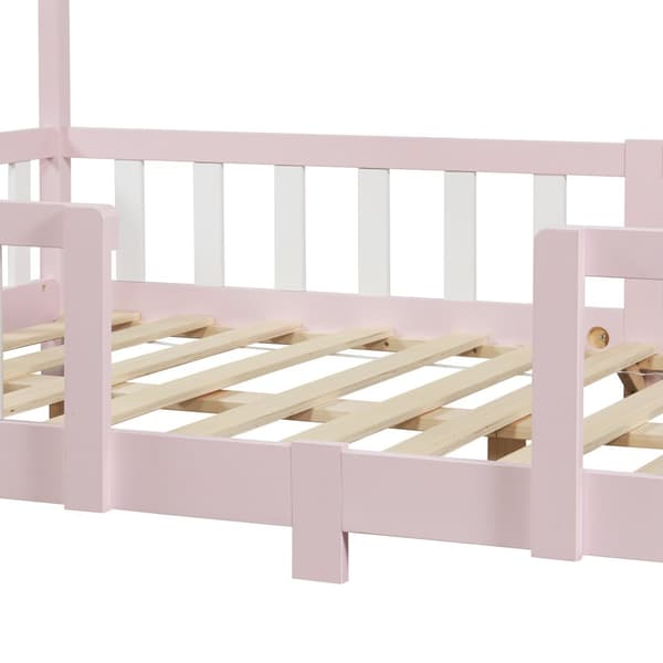 Hussäng Treviolo med sängskydd 200x140cm furu rosa [en.casa]