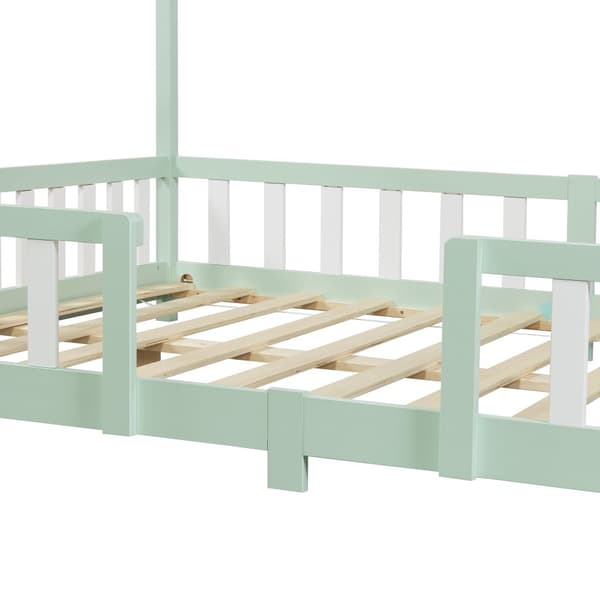 Hussäng Treviolo med sängskydd 200x120cm furu mintfärg [en.casa]