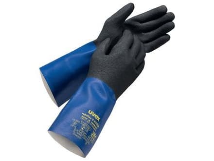 Uvex rubiflex S XG35B, Fabrikkhansker, Sort, Blå, Voksen, Voksen, Unisex, Slitebestandig, Motstandsdyktig mot kjemikalier, Varmebestandig, Oljebestan