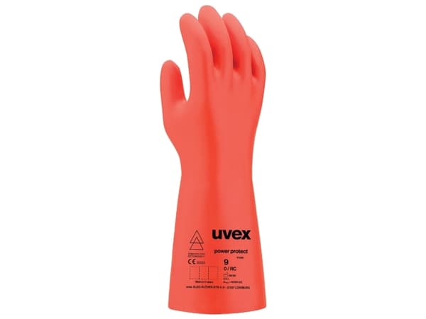 Uvex power protect V1000, Isolerade handskar, Röd, Vuxen, Vuxen, Unisex, Elektrostatiskt urladdningsskydd (ESD)