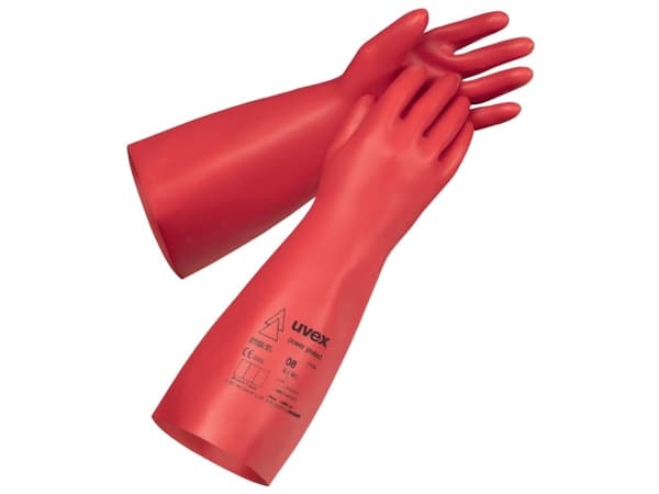 Uvex power protect V1000, Isolerade handskar, Röd, Vuxen, Vuxen, Unisex, Elektrostatiskt urladdningsskydd (ESD)