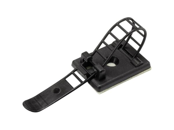 TRU COMPONENTS WCT-85 Infästningshylsa Självhäftande, skruvbar 1206771 Område för bunt-Ø 22 mm (max) Med fästband Svart 1 st